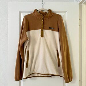 Columbia Fleece Pullover Sweatshirt Brown Tan Beige
